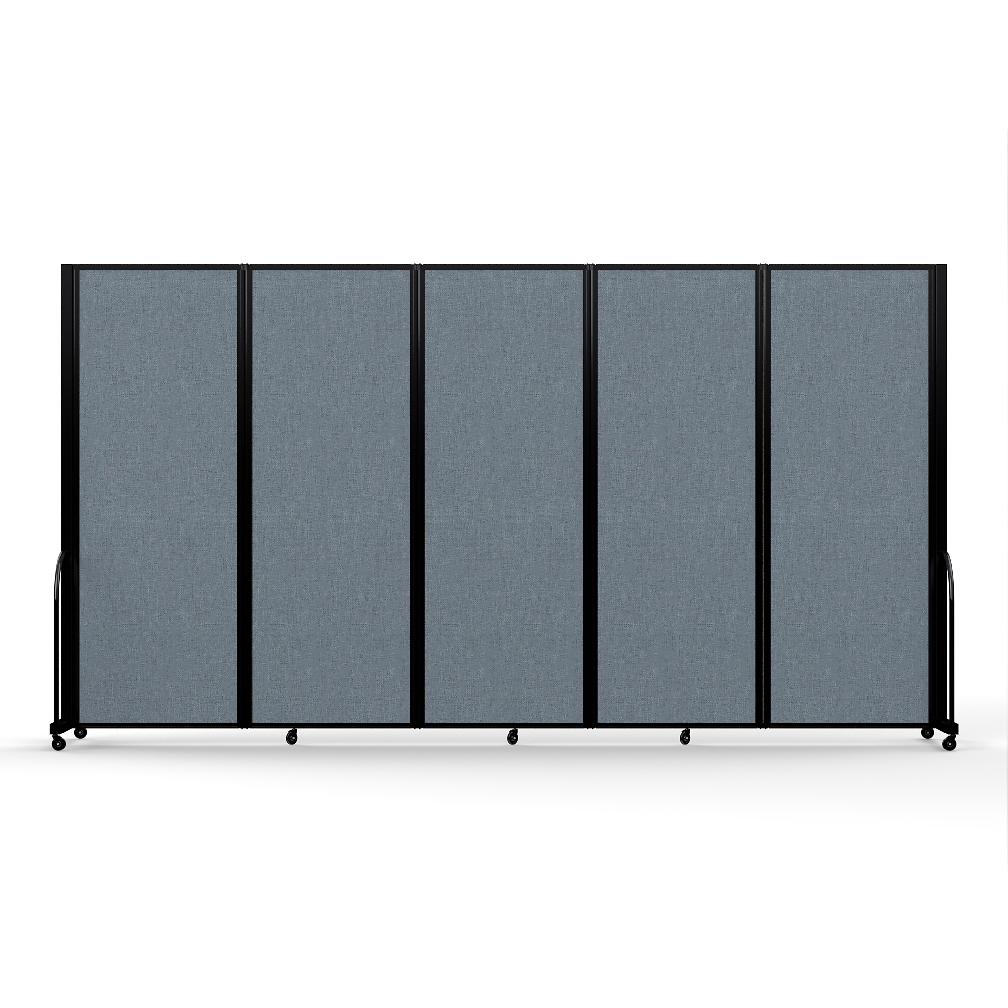 Screenflex Full Motion Divider — 7ft. 6in. x 14ft. 1in., Black Frame, Summer Blue, Model# FSH-765-B-PWB